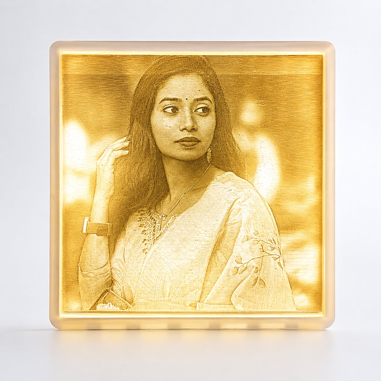 Personalized 3D Engraved LED Photo Frame – Custom Acrylic Portrait Lamp